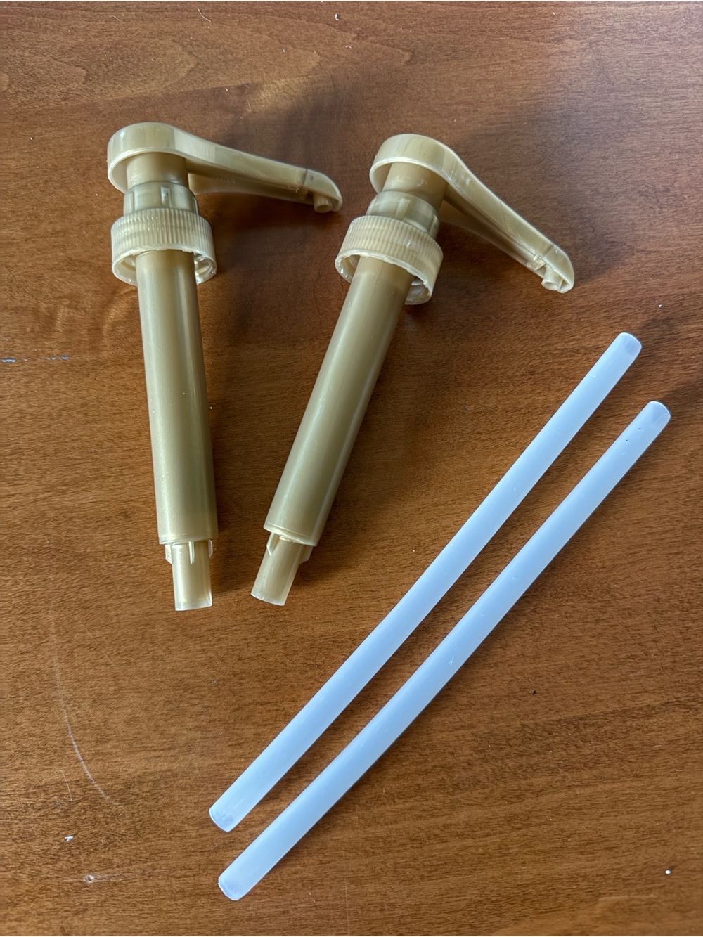 NWOT Gold Plastic Syrup Pumps- Home Coffee Bar/Kitchen - 2 - Great for Fall